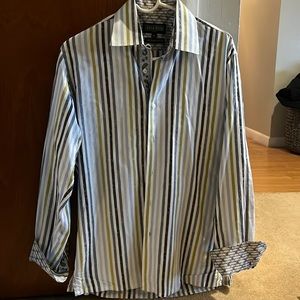 Mens Inserch Icon Jacquard Cotton Dress Shirt - Medium